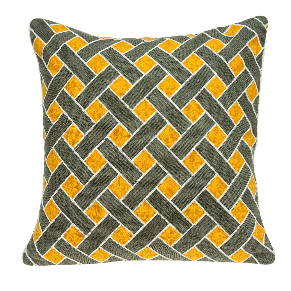 Parkland Collection Kain Gray and Orange Throw Pillow. Picture 1