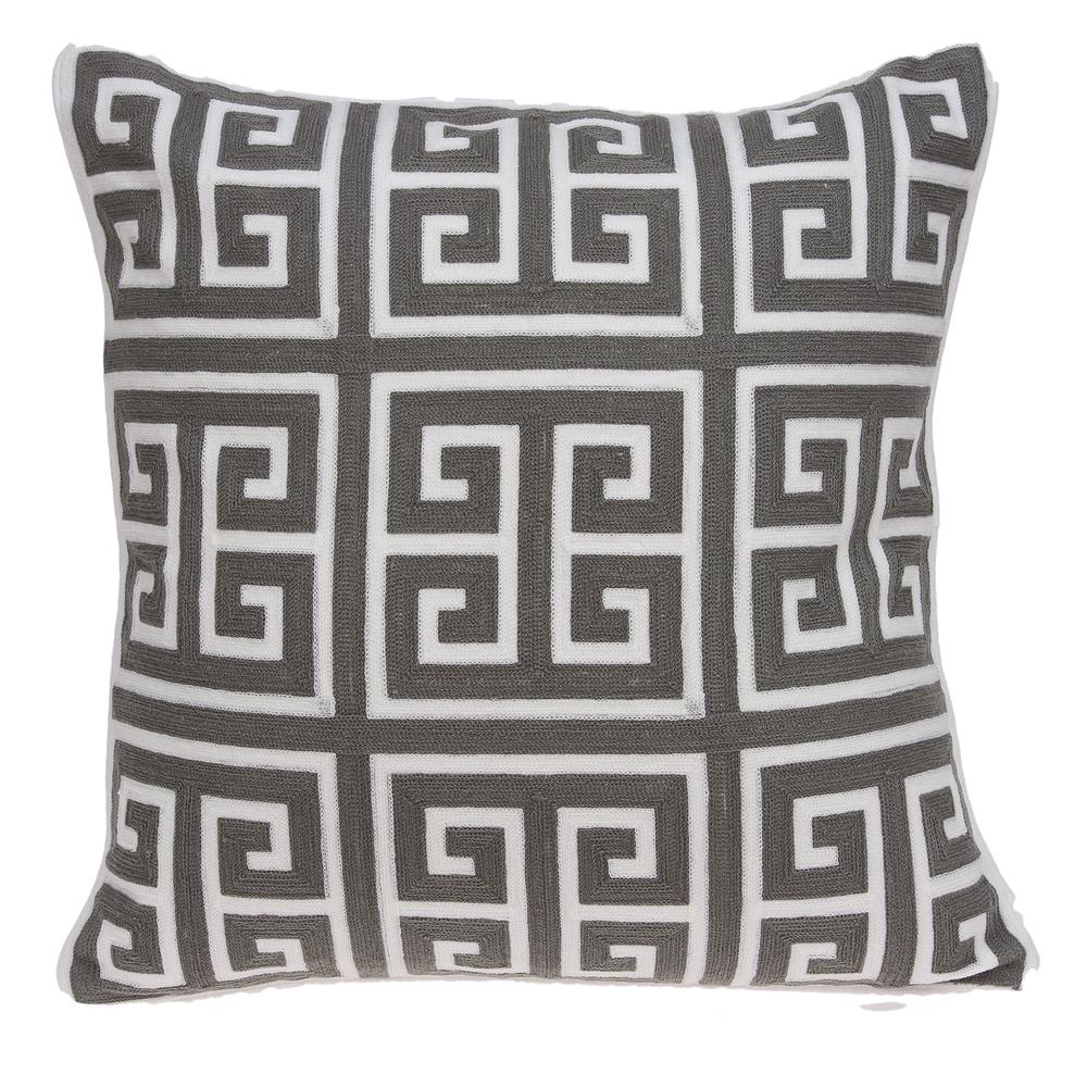 Parkland Collection Adora Gray and White Throw Pillow. Picture 1