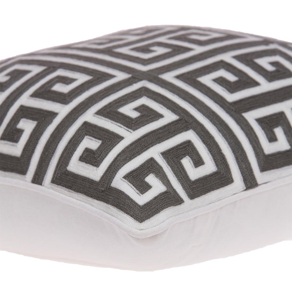Parkland Collection Adora Gray and White Throw Pillow. Picture 4