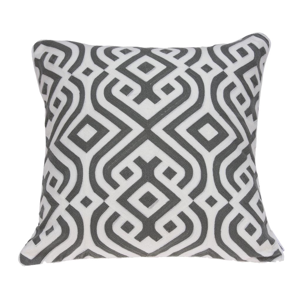 Parkland Collection Vega Gray and White Throw Pillow. Picture 1