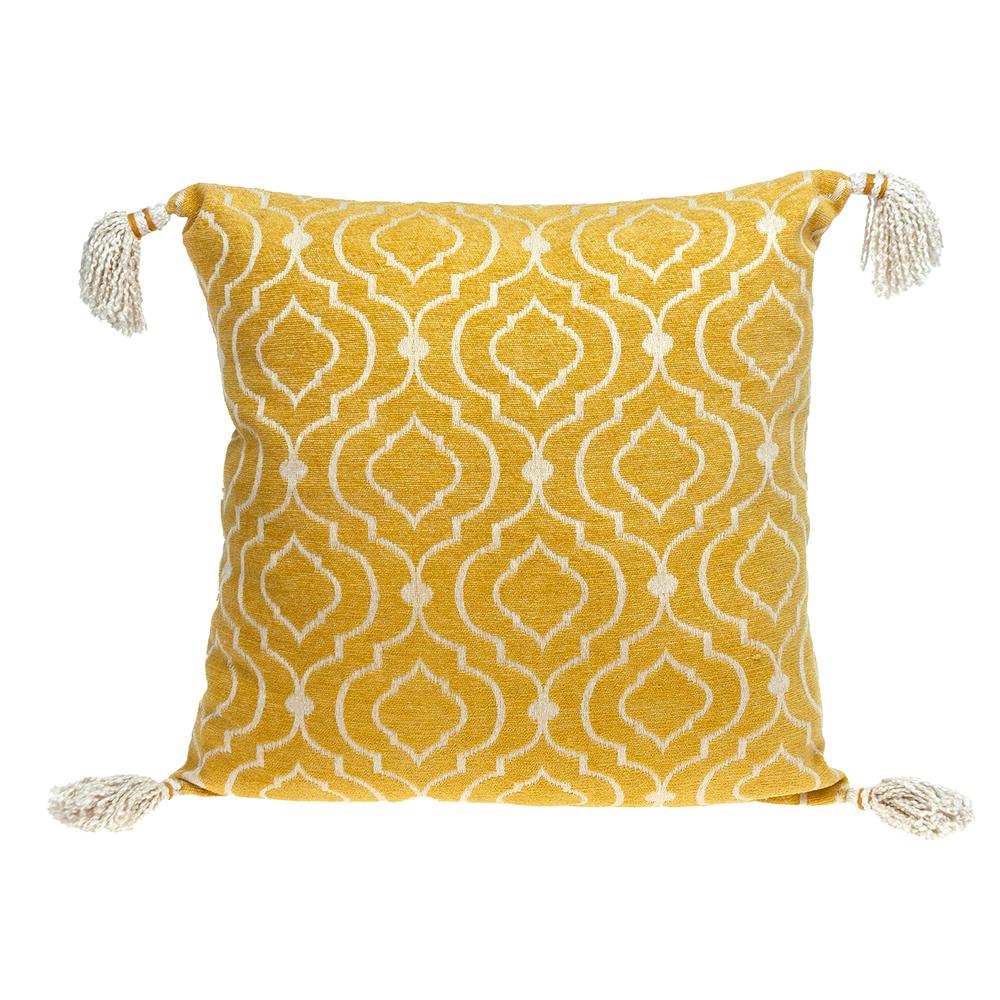 Parkland Collection Delilah Transitional Yellow Throw Pillow. Picture 1