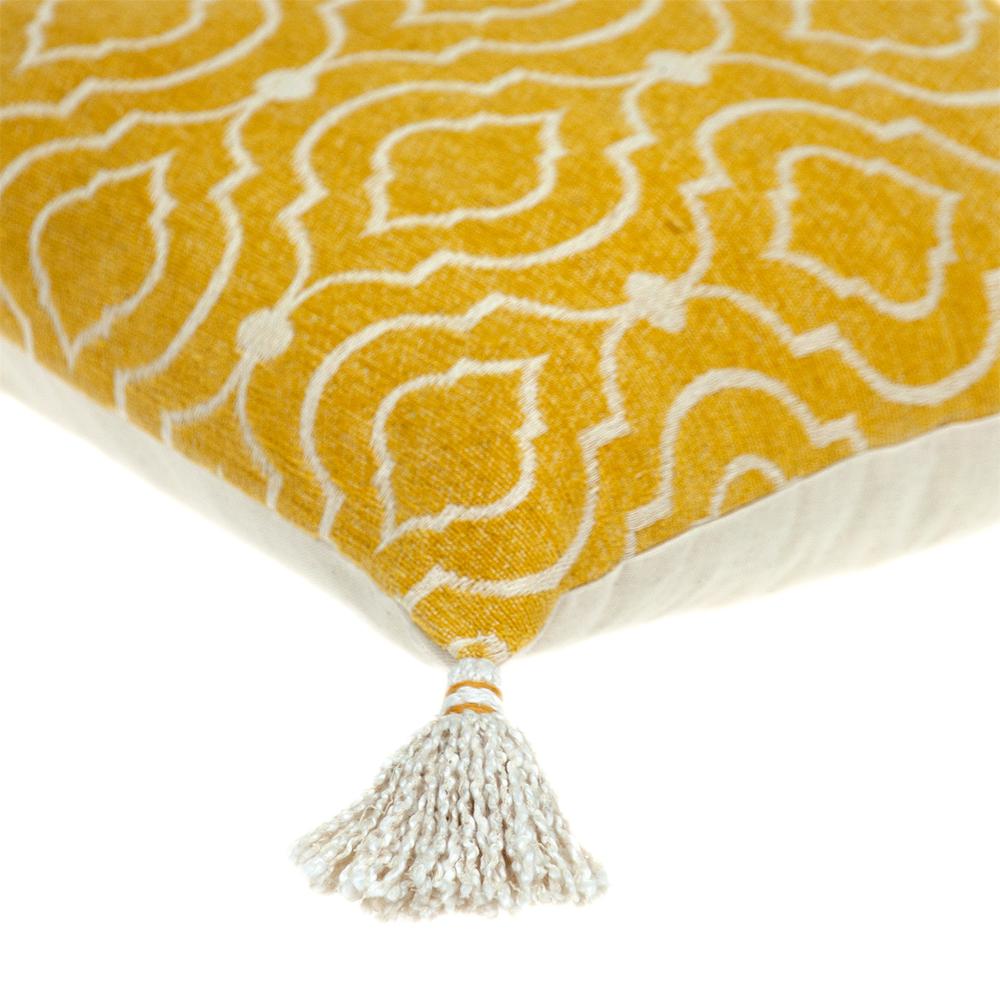 Parkland Collection Delilah Transitional Yellow Throw Pillow. Picture 5