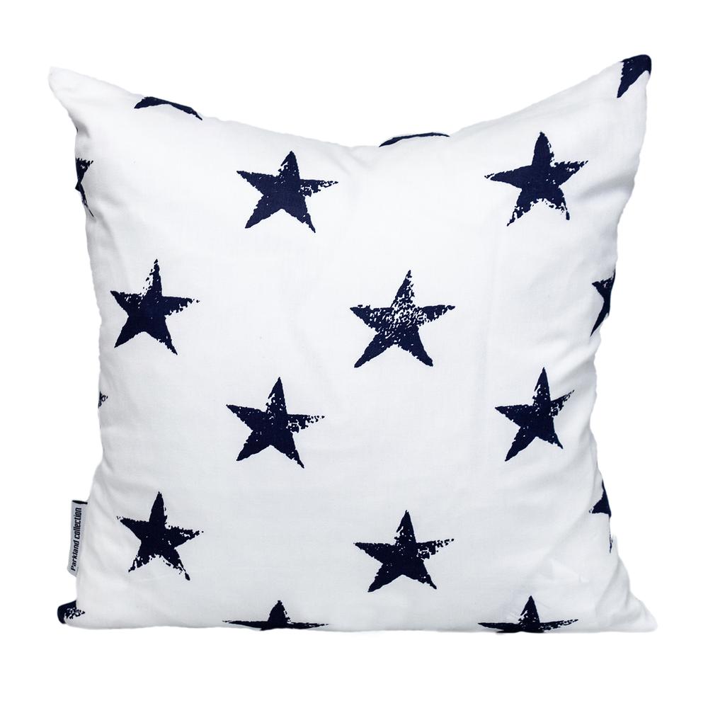 Parkland Collection Transitional Stars White Square 16" x 16" Pillow. Picture 1