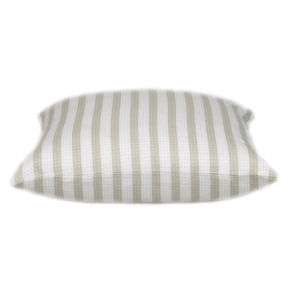 Parkland Collection Transitional Striped White Square 16" x 16" Pillow. Picture 2