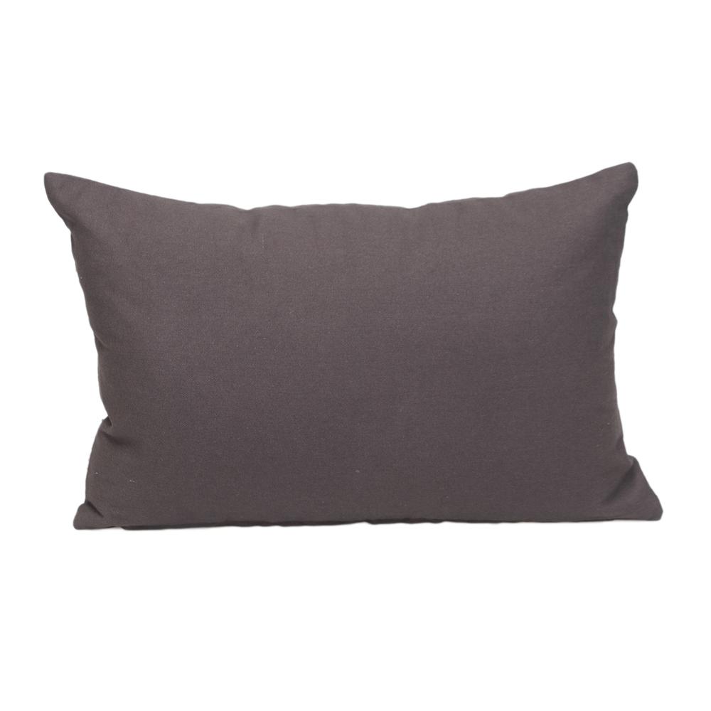 Parkland Collection Transitional Solid Charcol 18" x 12" Pillow. Picture 1