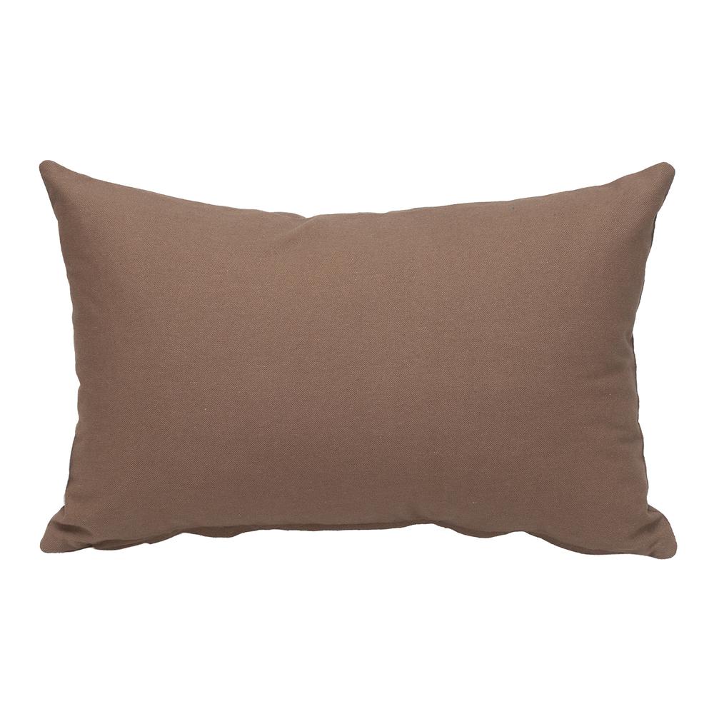 Parkland Collection Transitional Solid Brown Rectangle 18" x 12" Pillow. Picture 1