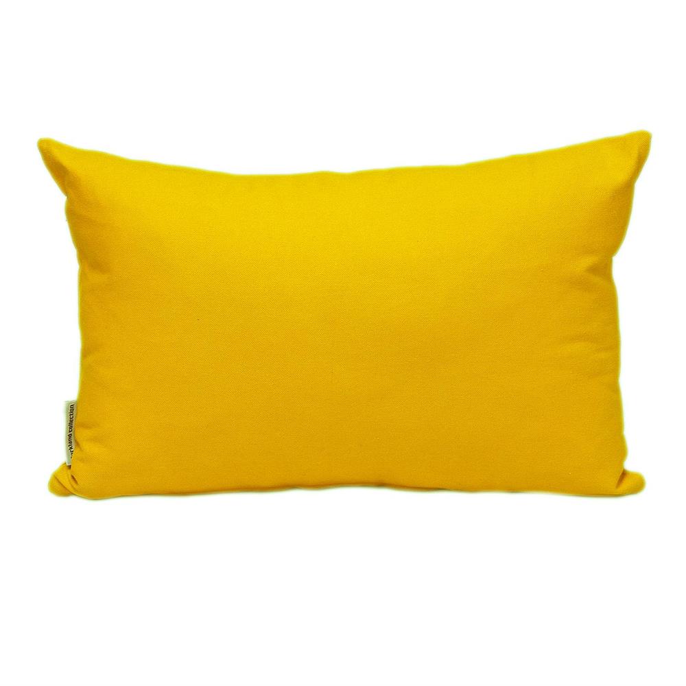 Parkland Collection Transitional Solid Yellow 18" x 12" Pillow. Picture 1