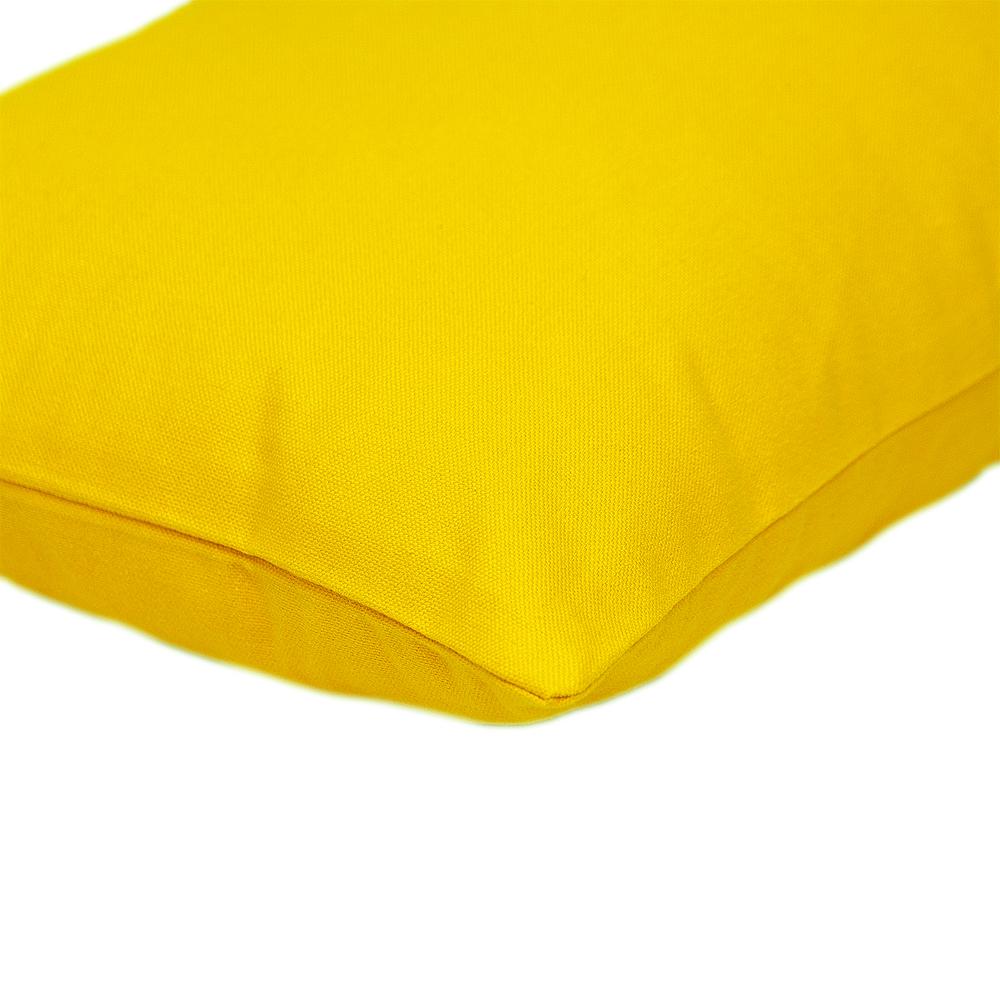 Parkland Collection Transitional Solid Yellow 18" x 12" Pillow. Picture 3