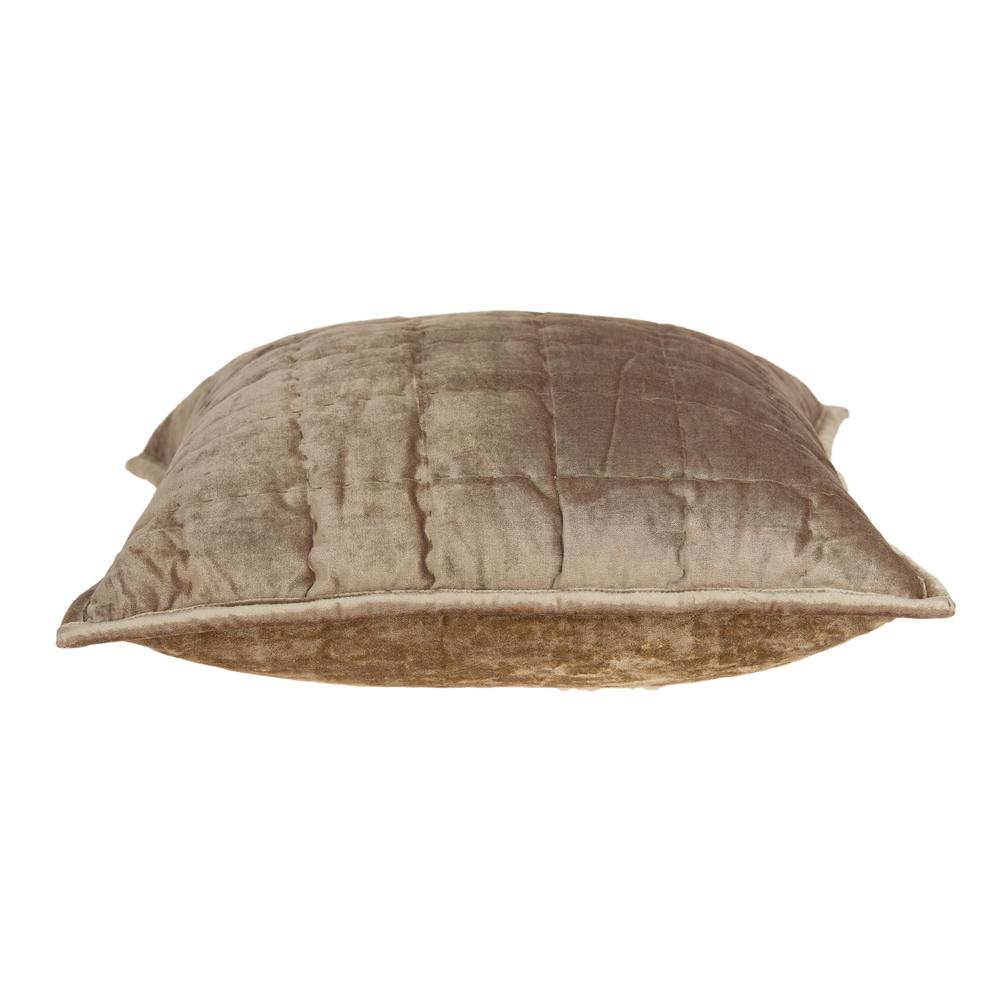 Parkland Collection Byblo Taupe Solid Quilted Throw Pillow. Picture 3