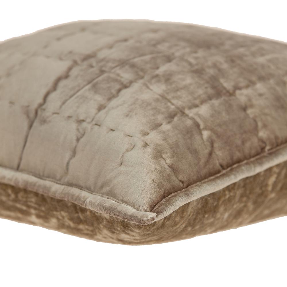 Parkland Collection Byblo Taupe Solid Quilted Throw Pillow. Picture 4