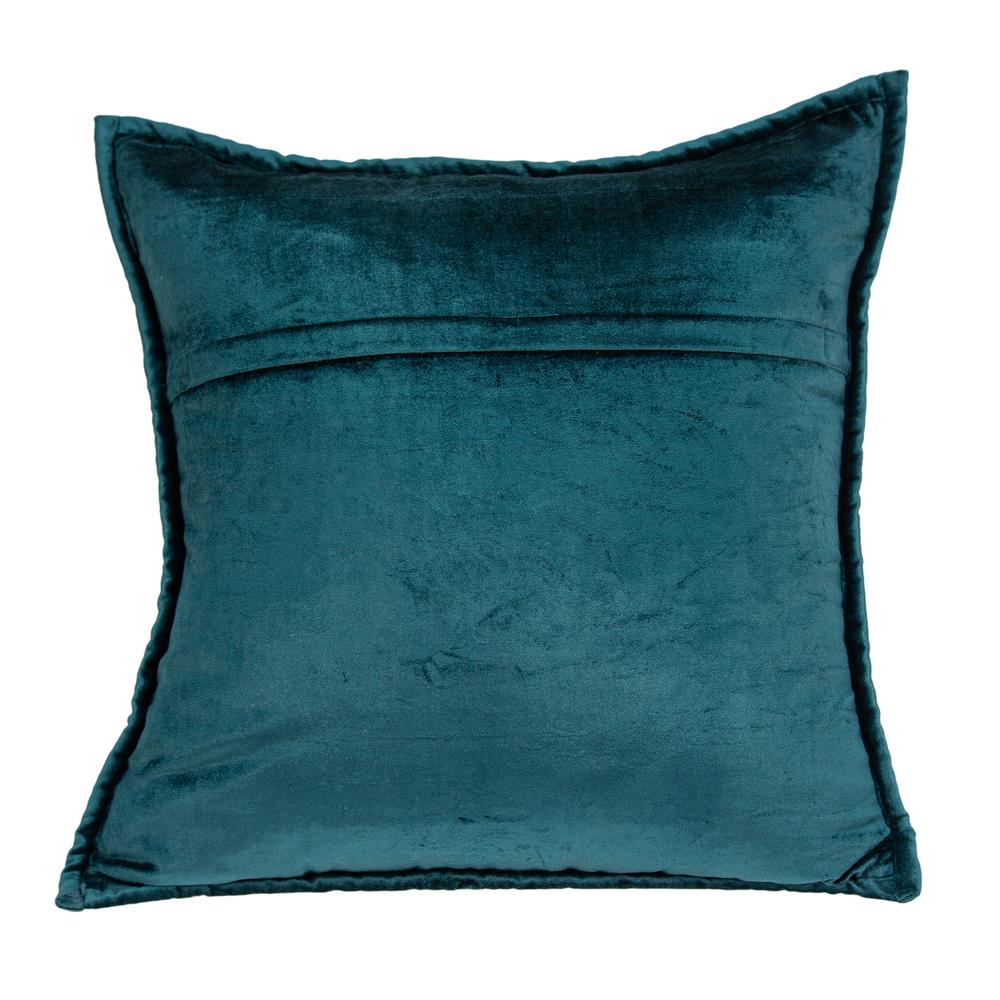 Parkland Collection Cyrene Teal Solid Quilted Throw Pillow. Picture 2