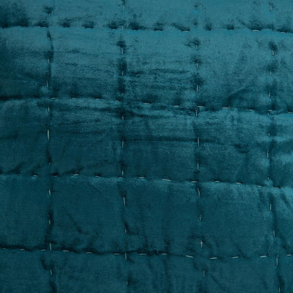 Parkland Collection Cyrene Teal Solid Quilted Throw Pillow. Picture 5