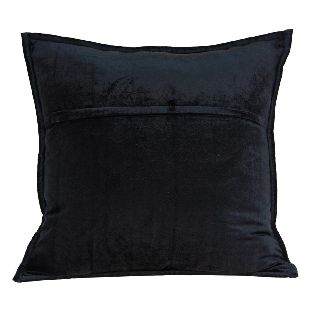 Parkland Collection Delos Black Solid Quilted Throw Pillow. Picture 2