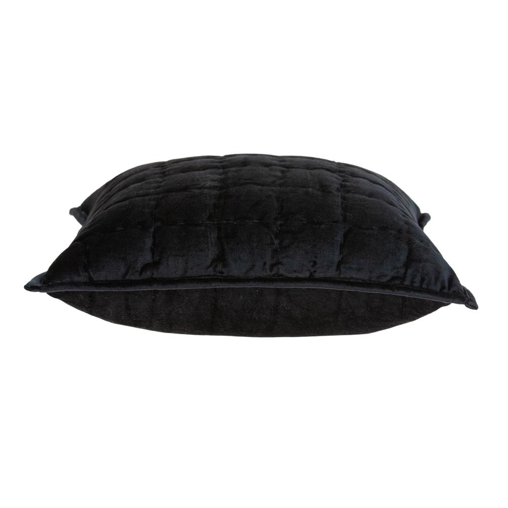 Parkland Collection Delos Black Solid Quilted Throw Pillow. Picture 3