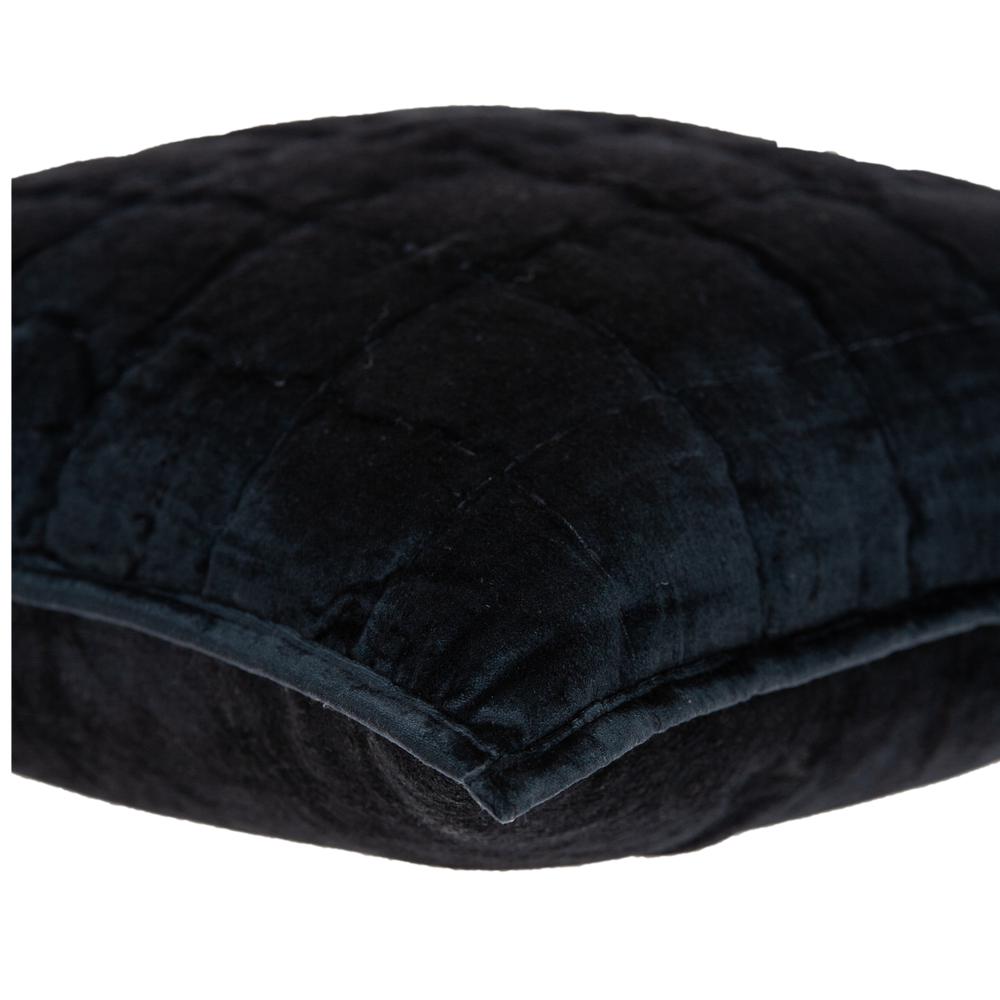 Parkland Collection Delos Black Solid Quilted Throw Pillow. Picture 4