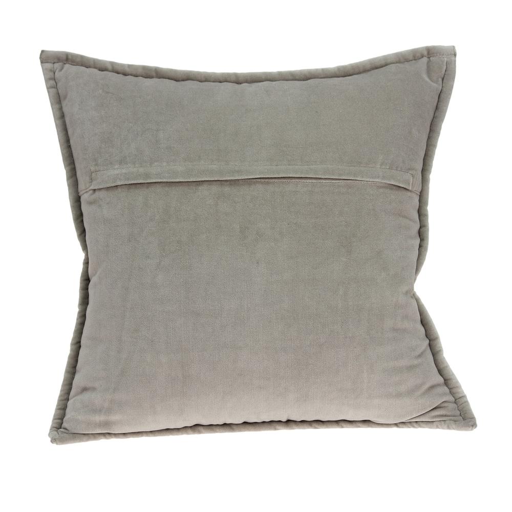 Parkland Collection Kavi Gray Solid Quilted Throw Pillow. Picture 2