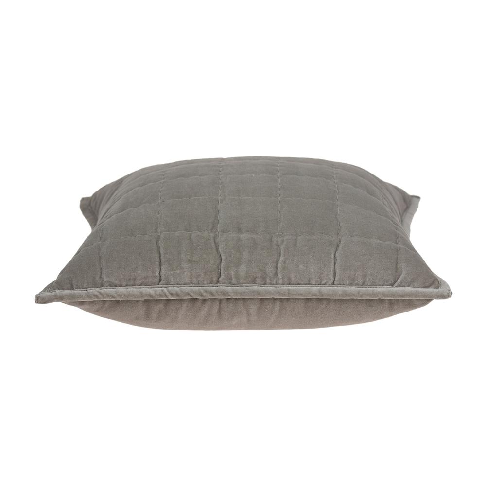 Parkland Collection Kavi Gray Solid Quilted Throw Pillow. Picture 3