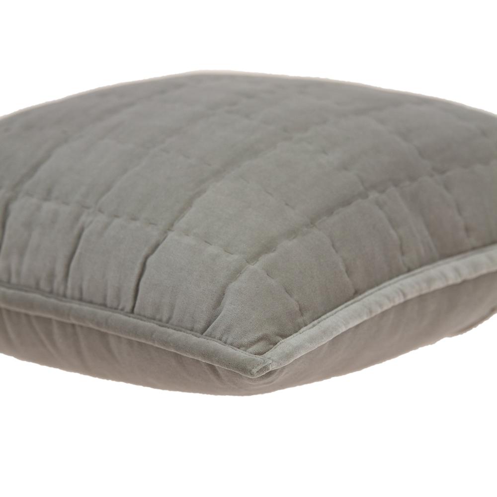 Parkland Collection Kavi Gray Solid Quilted Throw Pillow. Picture 4