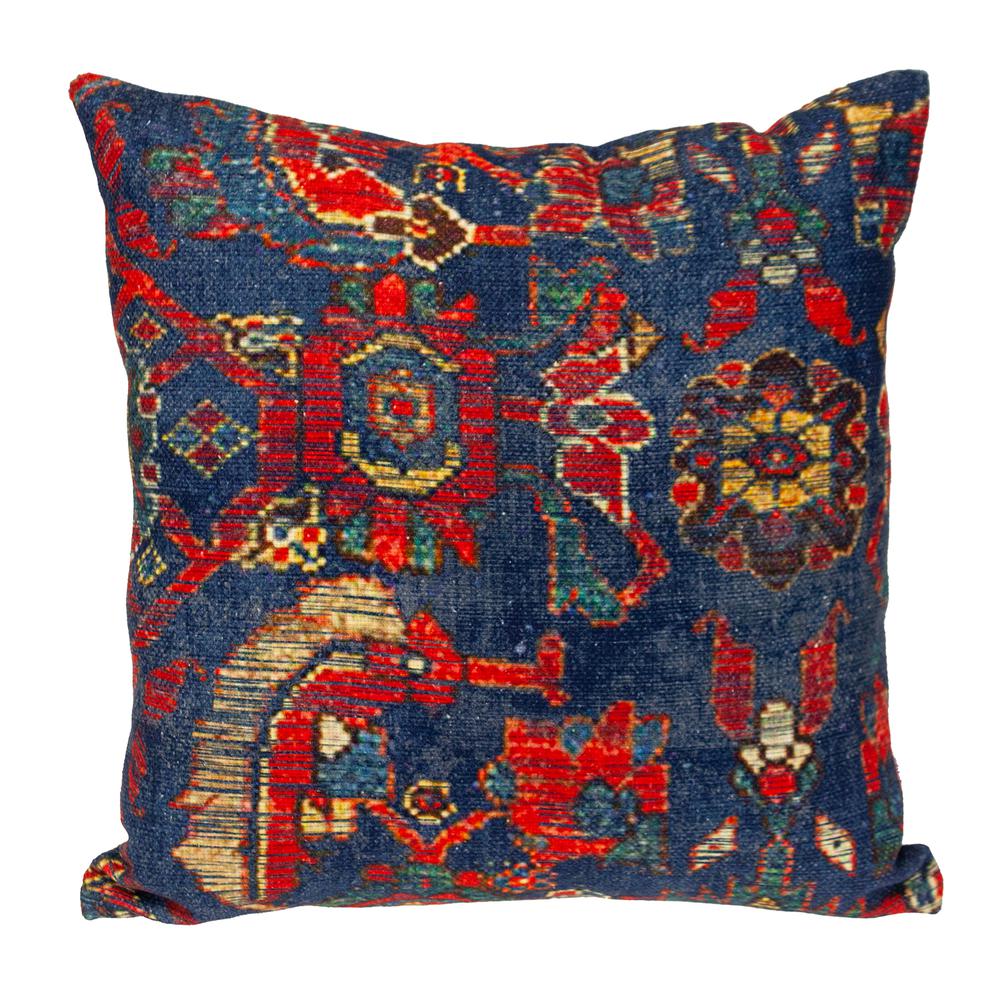 Parkland Collection Transitional Tapestry Blue Square 18" x 18" Pillow. Picture 1
