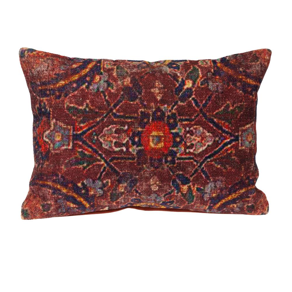 Parkland Collection Transitional Tapestry Red 14" x 20" Pillow. Picture 1
