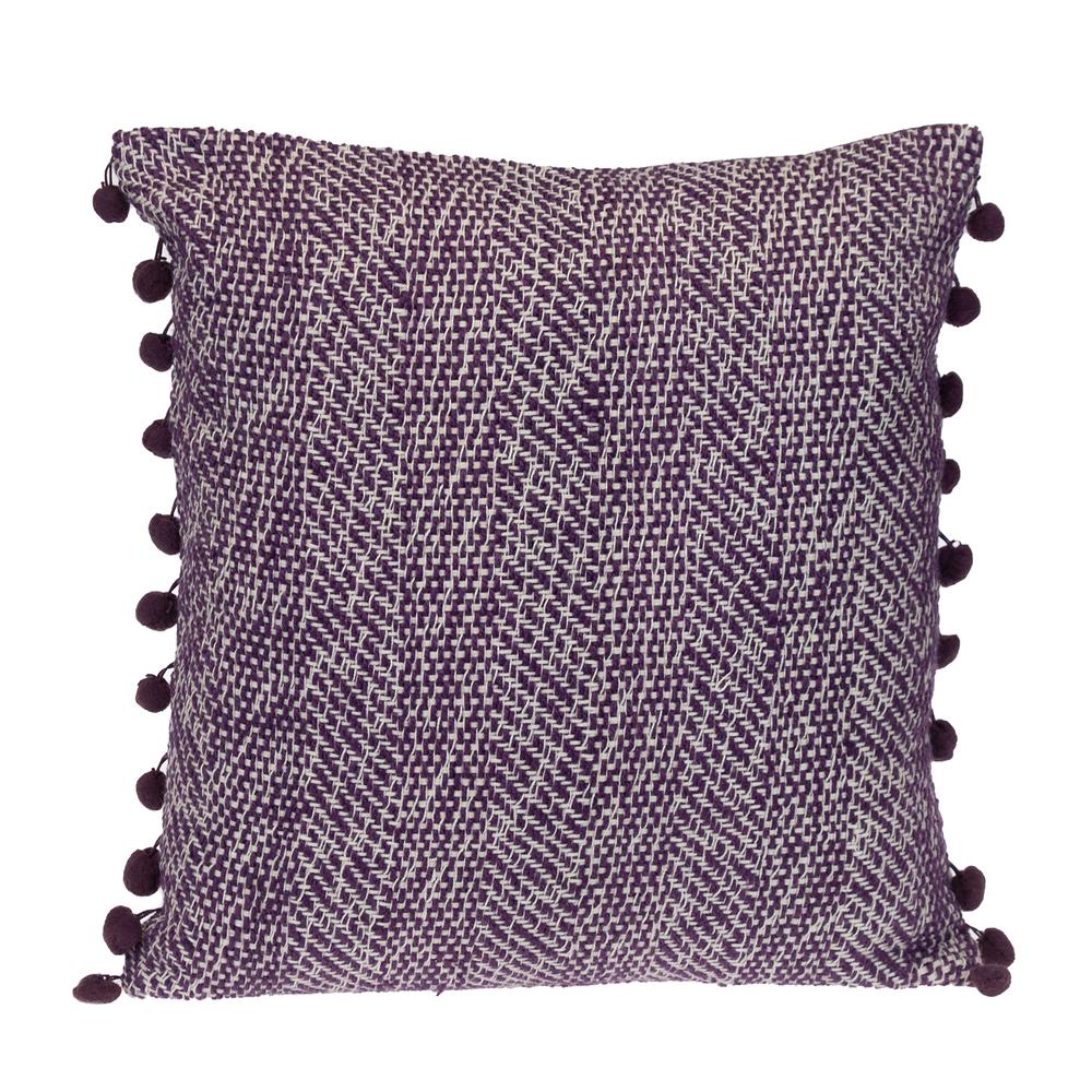 Parkland Collection Transitional Woven Purple Square 18" x 18" Pillow. Picture 1