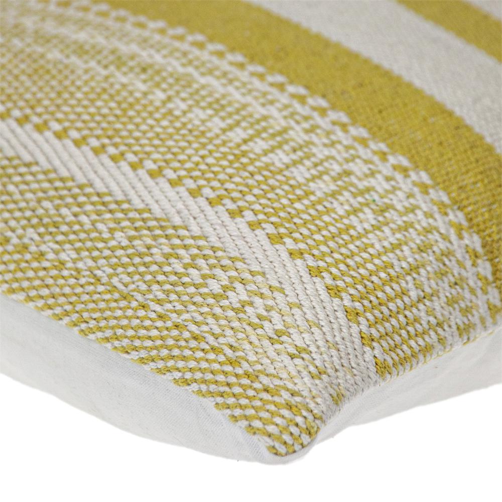 Parkland Collection Transitional Striped Yellow Square 18" x 18" Pillow. Picture 4