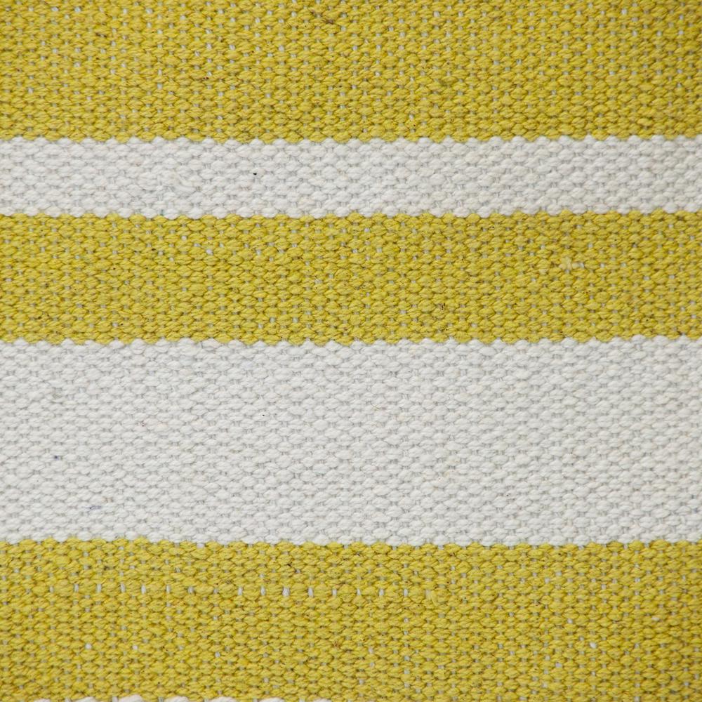 Parkland Collection Transitional Striped Yellow Square 18" x 18" Pillow. Picture 5