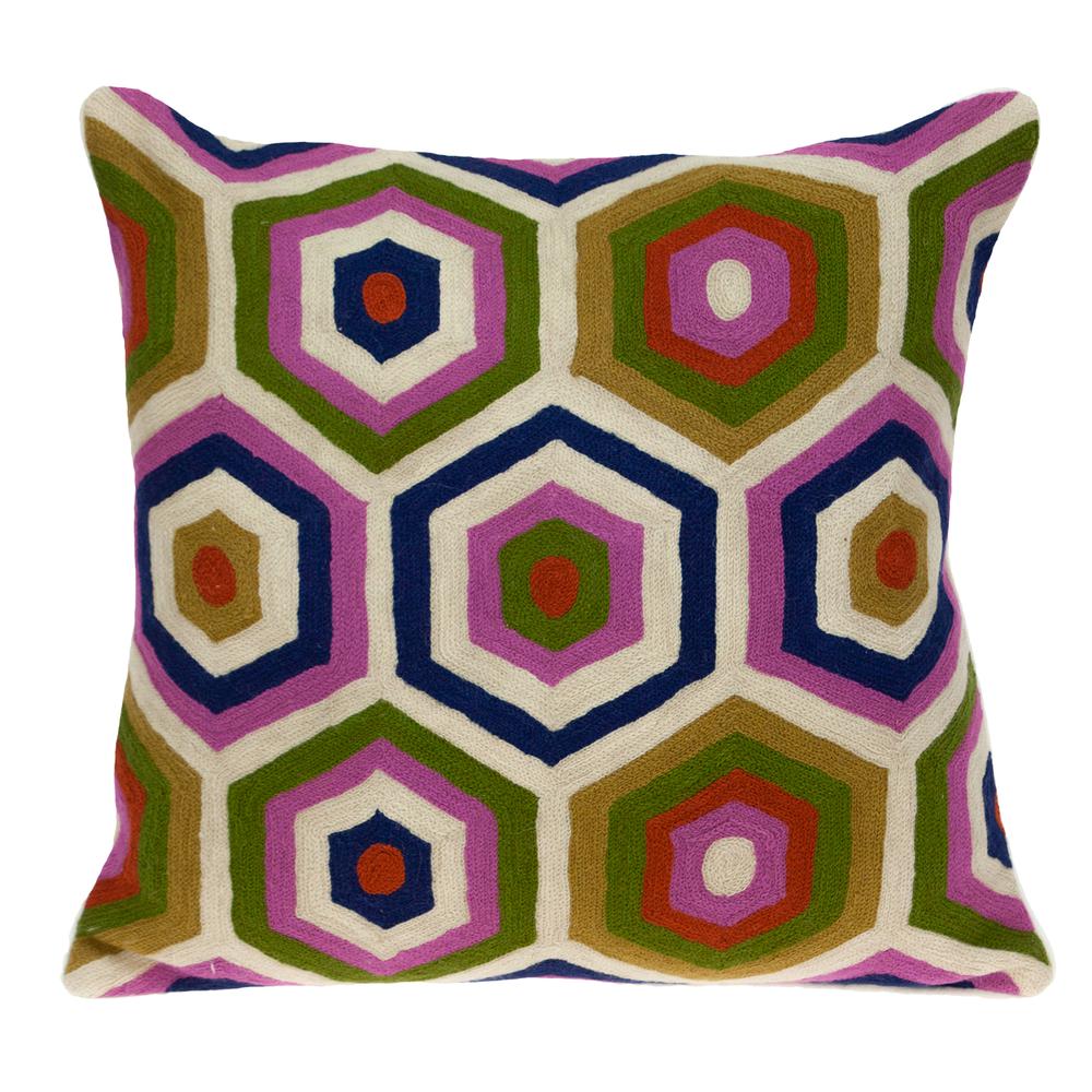 Parkland Collection Acia Contemporary Multicolored Pillow Cover With Poly Insert. Picture 1