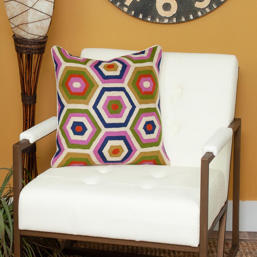 Parkland Collection Acia Contemporary Multicolored Pillow Cover With Poly Insert. Picture 6