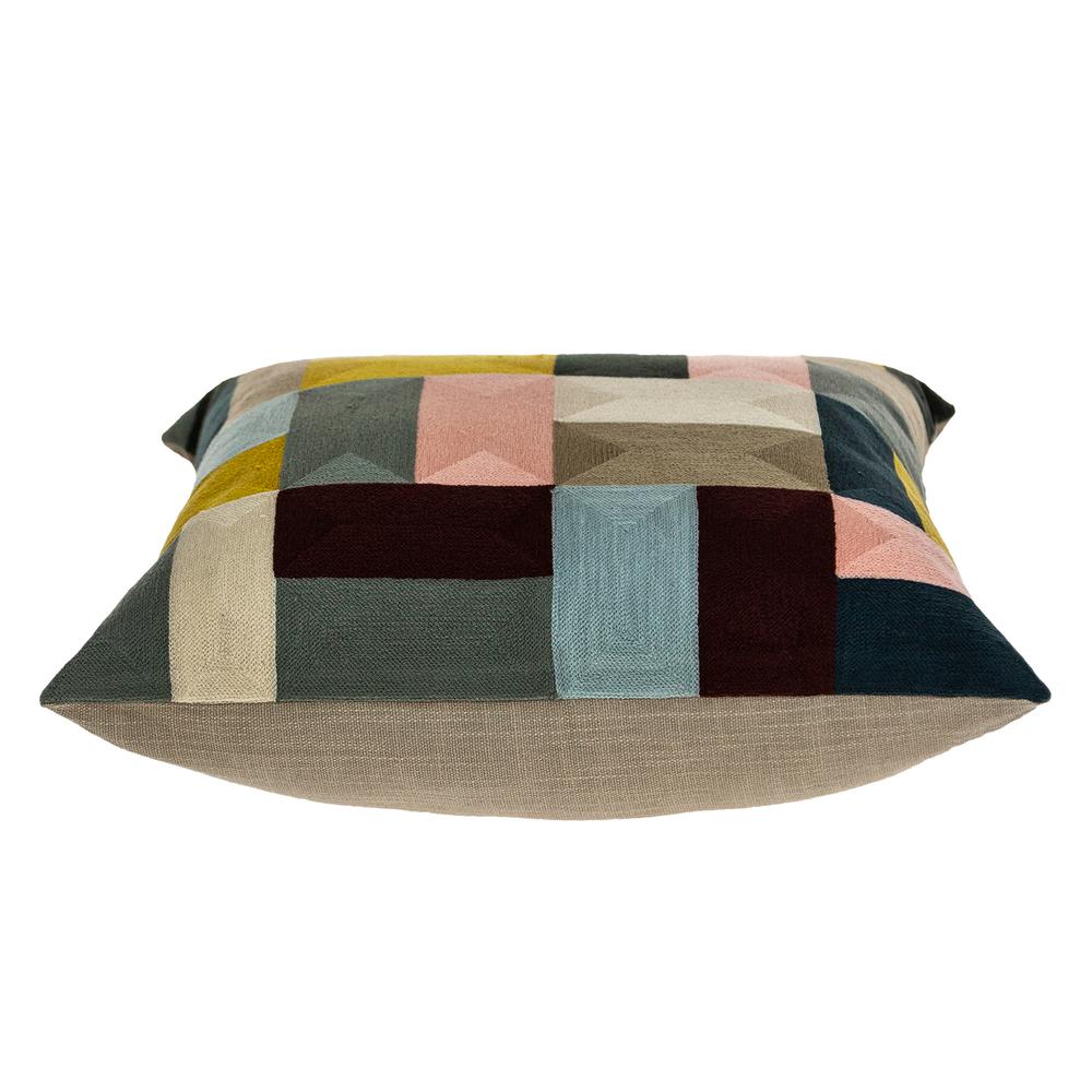 Parkland Collection Bollix Contemporary Multicolor Pillow Cover With Poly Insert. Picture 3