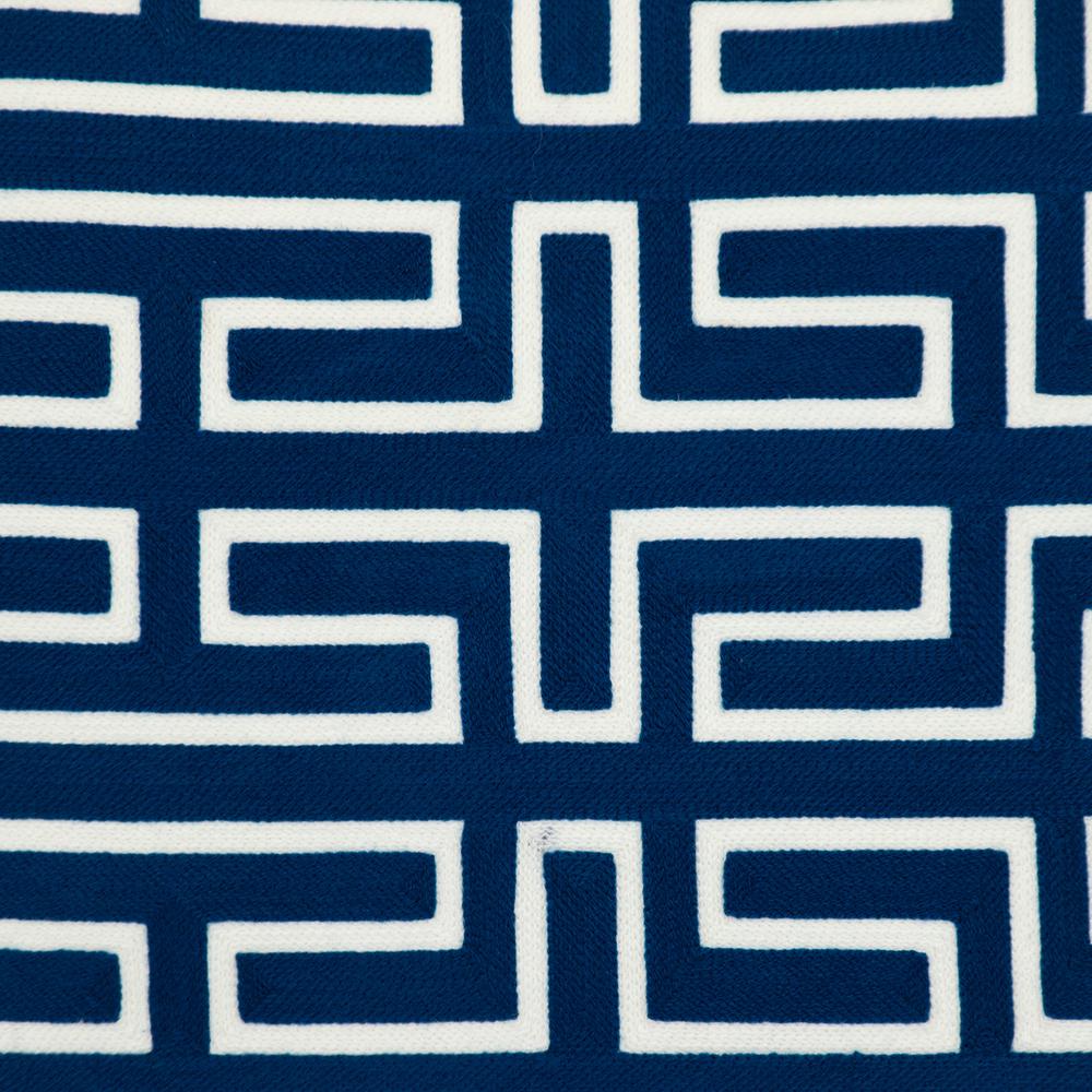 Parkland Collection Transitional Geometric Blue Square 20" x 20" Pillow. Picture 5