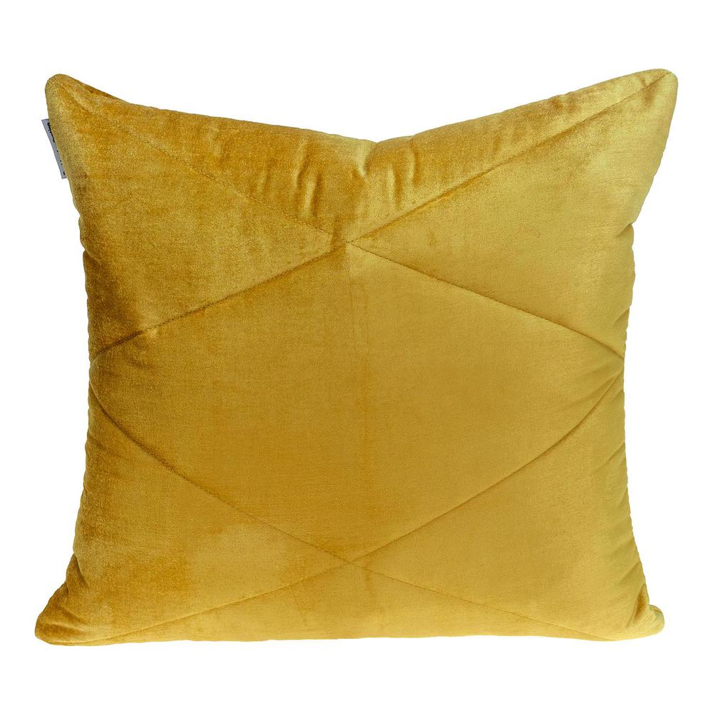 Parkland Collection Transitional Quilted Yellow Throw Pillow. Picture 1