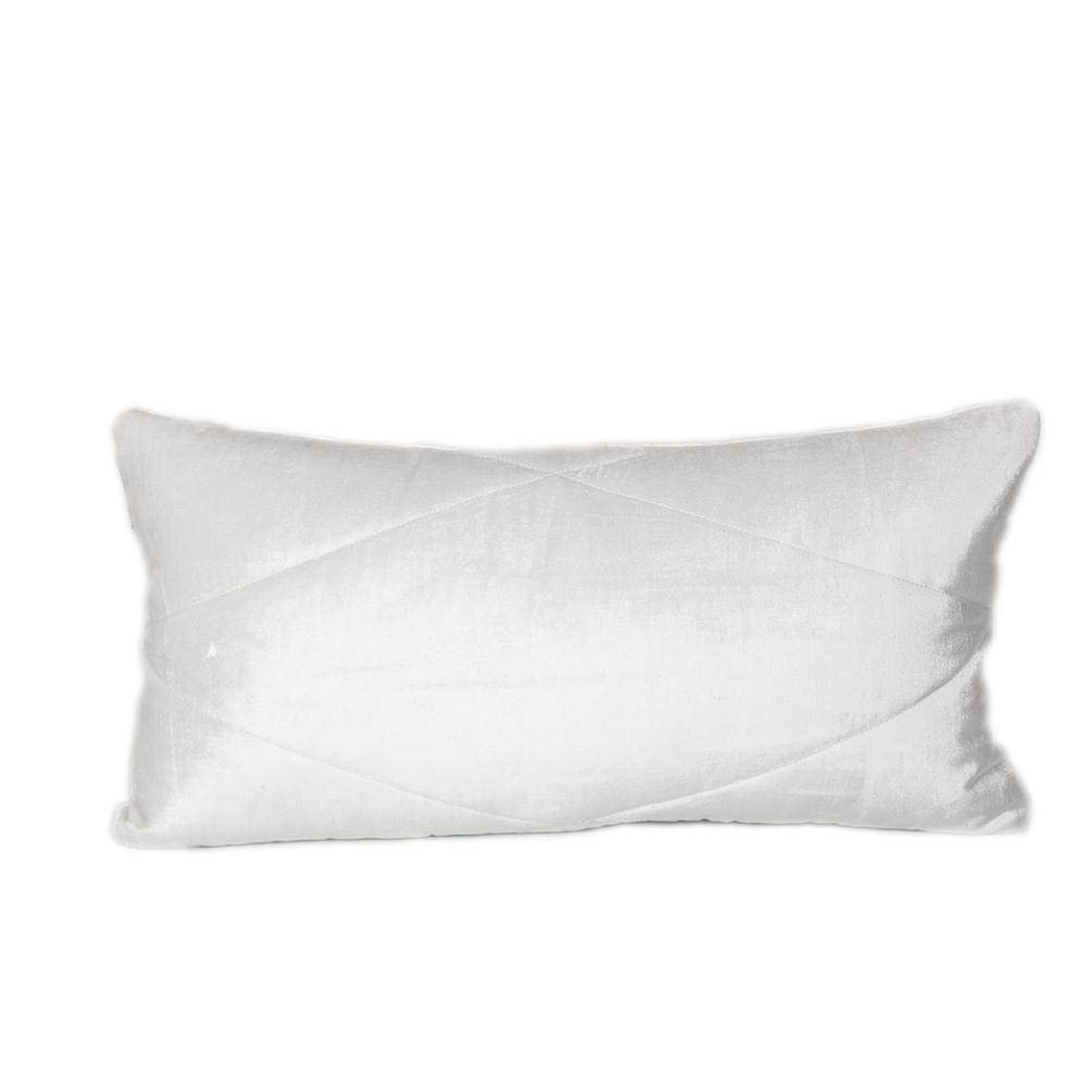 Parkland Collection Koko Transitional Quilted White Throw Pillow. Picture 1
