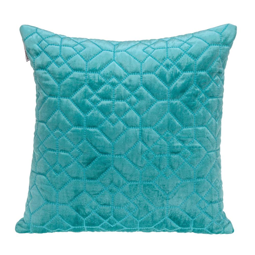 Parkland Collection Sora Transitional Quilted Aqua Throw Pillow. Picture 1