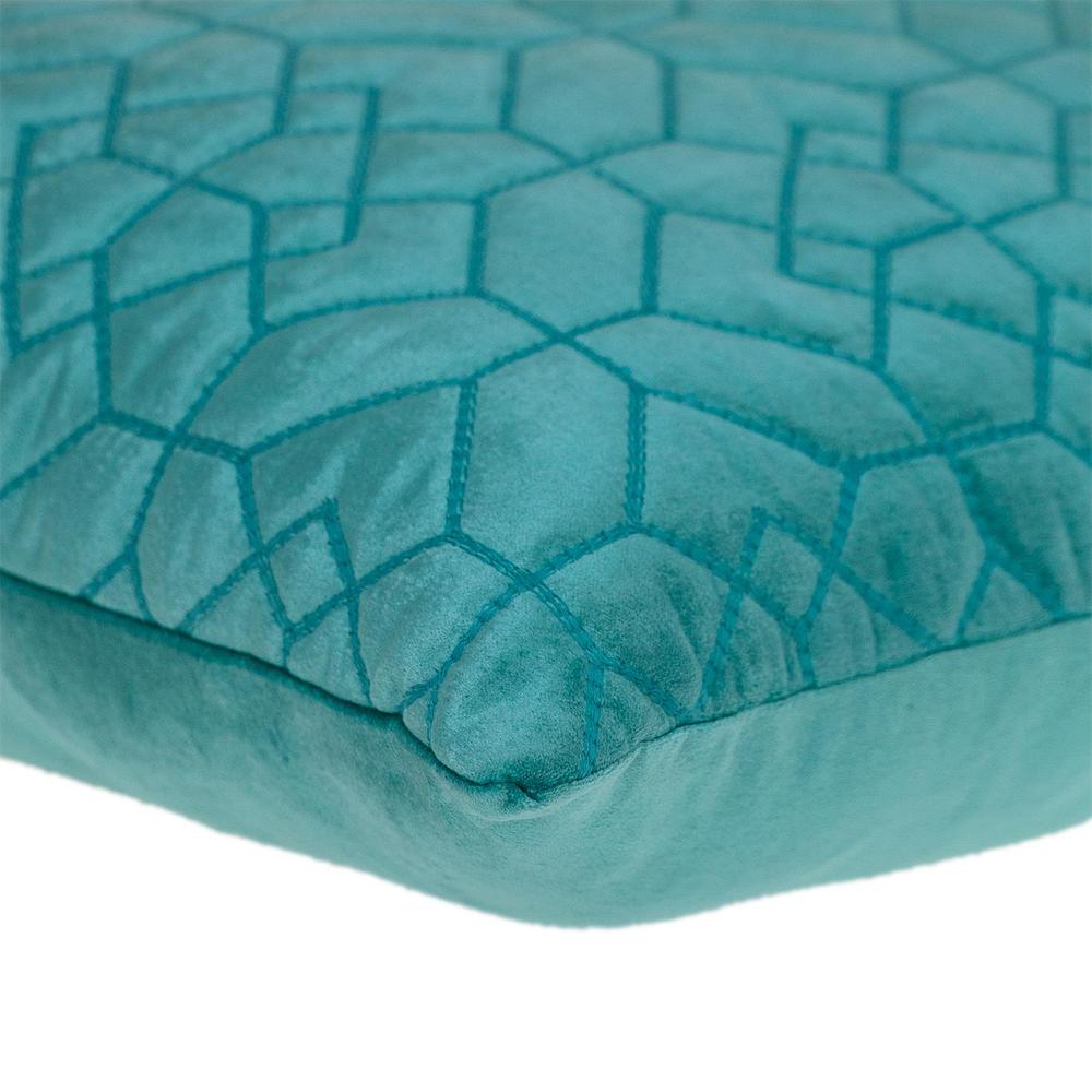 Parkland Collection Sora Transitional Quilted Aqua Throw Pillow. Picture 4