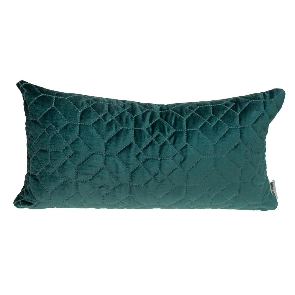 Parkland Collection Sora Transitional Quilted Teal Throw Pillow. Picture 1