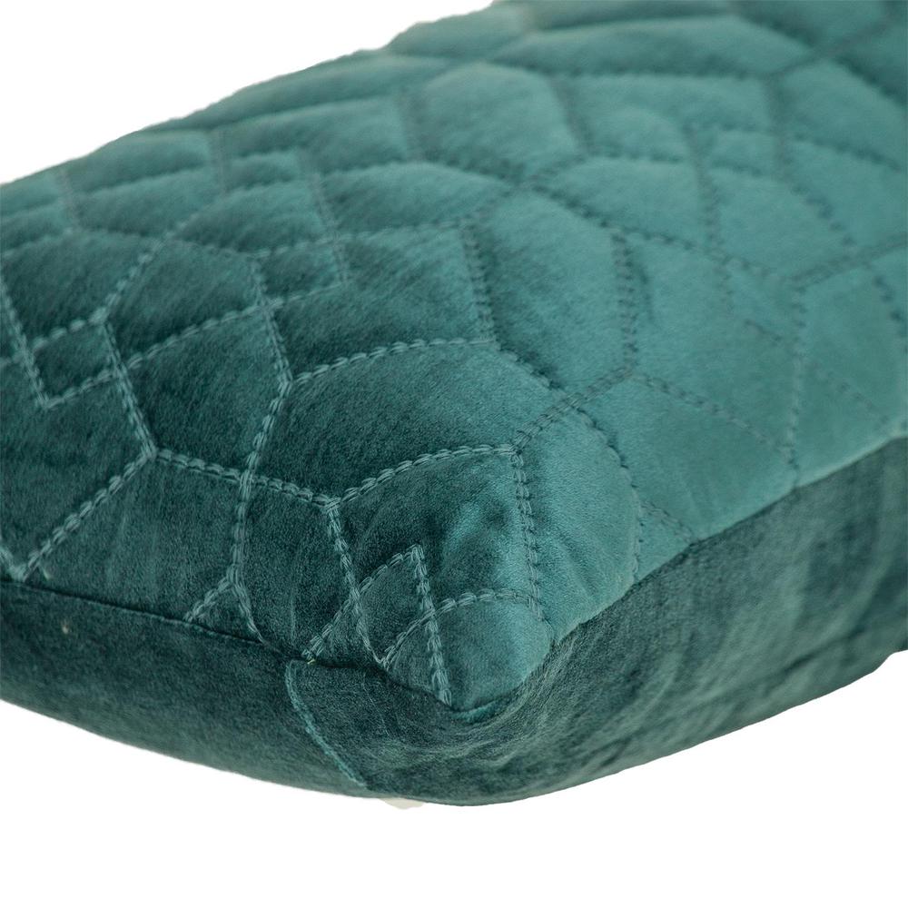 Parkland Collection Sora Transitional Quilted Teal Throw Pillow. Picture 4