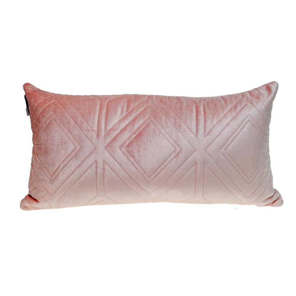 Parkland Collection Reta Transitional Quilted Pink Throw Pillow. Picture 1