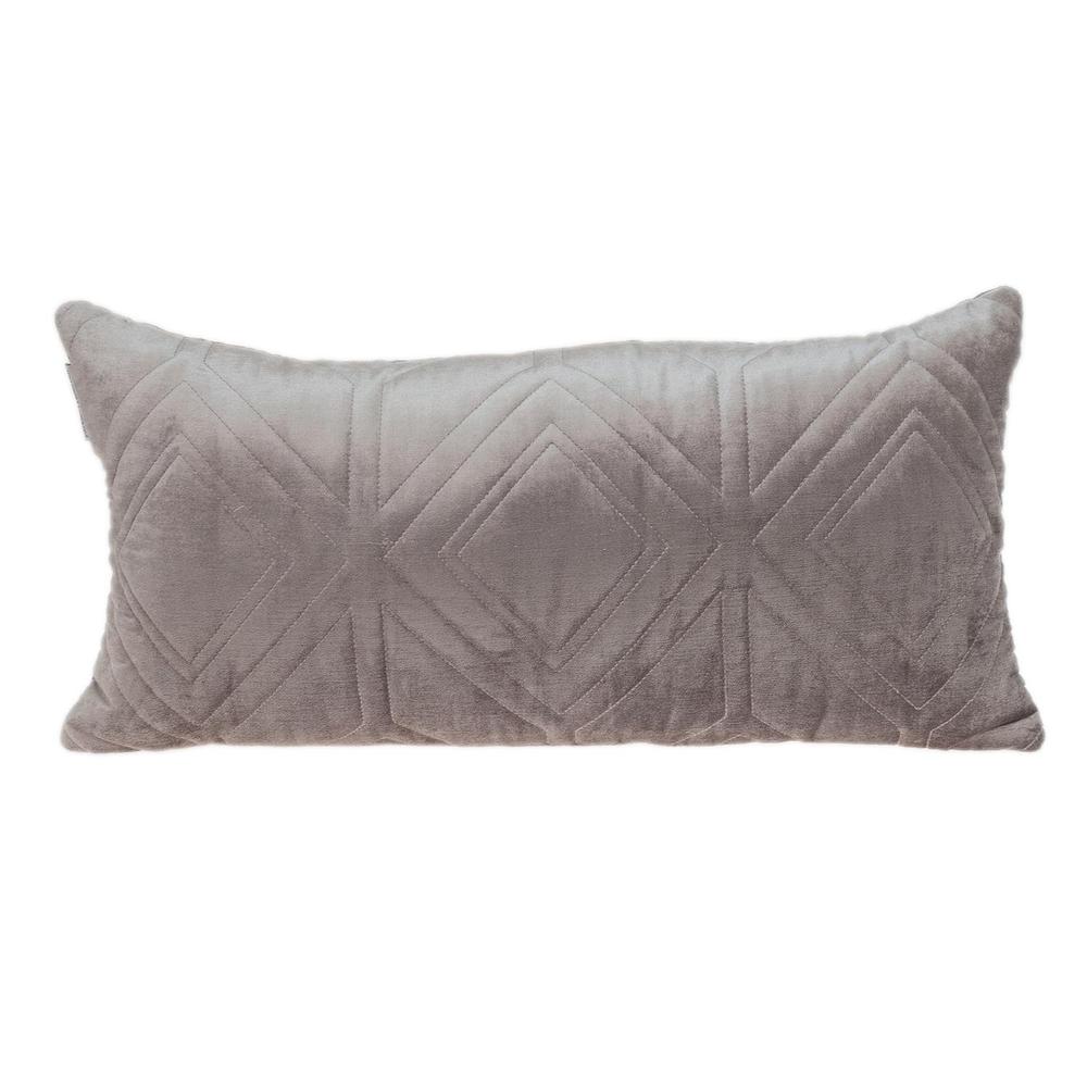 Parkland Collection Reta Transitional Quilted Taupe Throw Pillow. Picture 1