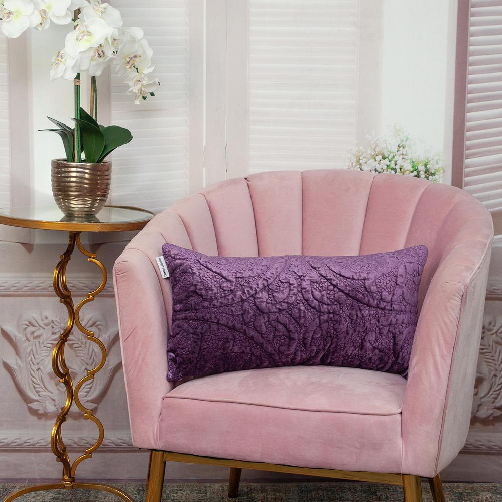 Parkland Collection Cristal Transitional Quilted Purple Throw Pillow. Picture 6