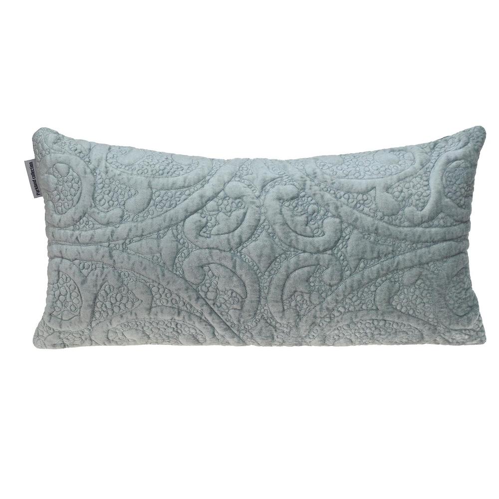 Parkland Collection Cristal Transitional Quilted Gray Throw Pillow. Picture 1