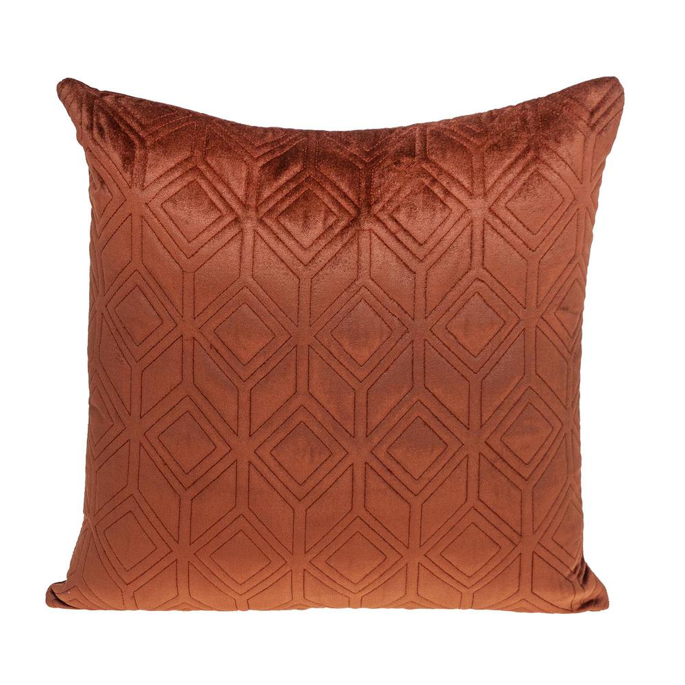 Parkland Collection  Transitional Quilted Burnt Orange Throw Pillow. Picture 1