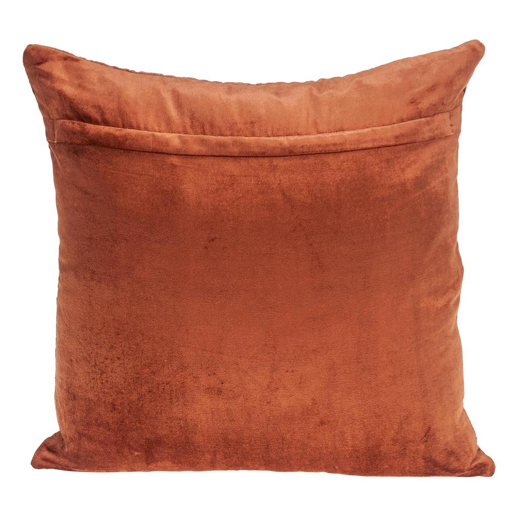 Parkland Collection  Transitional Quilted Burnt Orange Throw Pillow. Picture 2