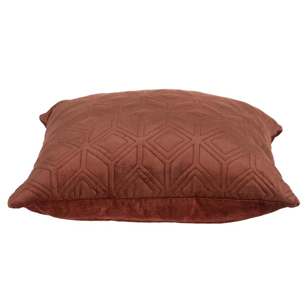 Parkland Collection  Transitional Quilted Burnt Orange Throw Pillow. Picture 3