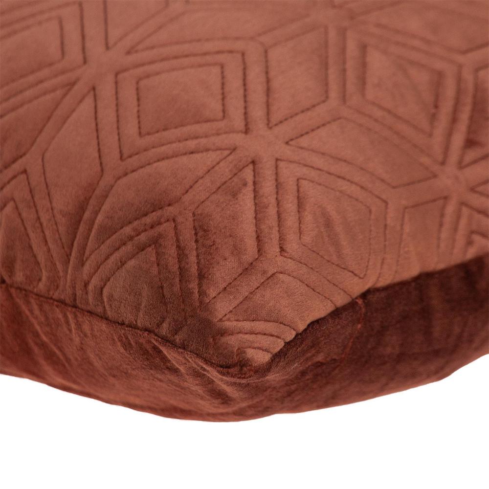 Parkland Collection  Transitional Quilted Burnt Orange Throw Pillow. Picture 4