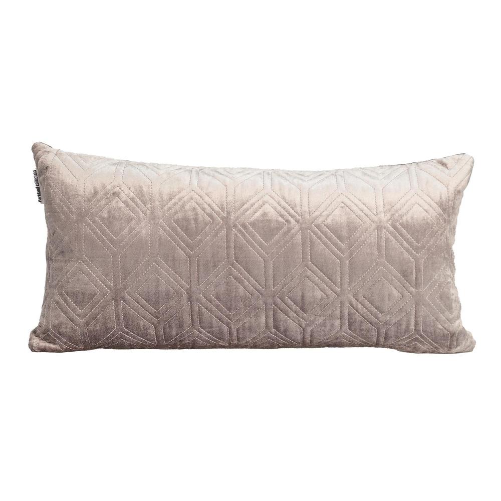 Parkland Collection Aleta Transitional Quilted Taupe Throw Pillow. Picture 1