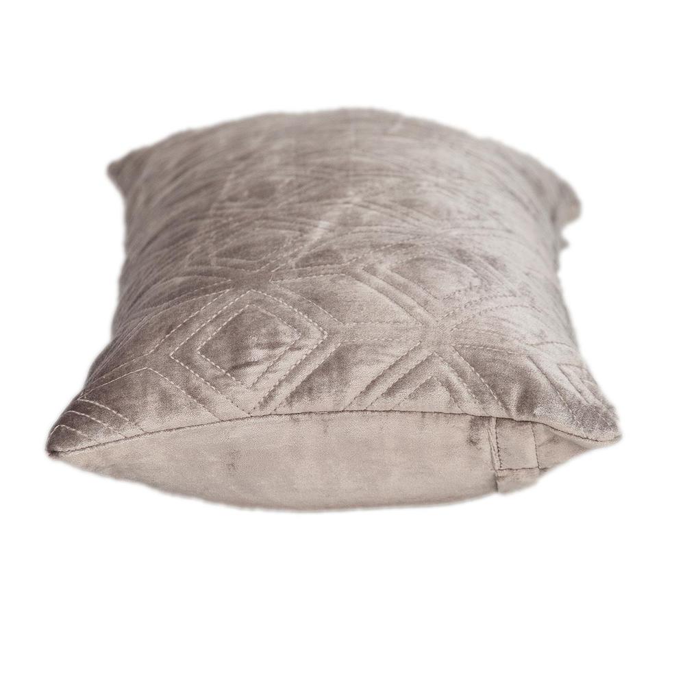 Parkland Collection Aleta Transitional Quilted Taupe Throw Pillow. Picture 3