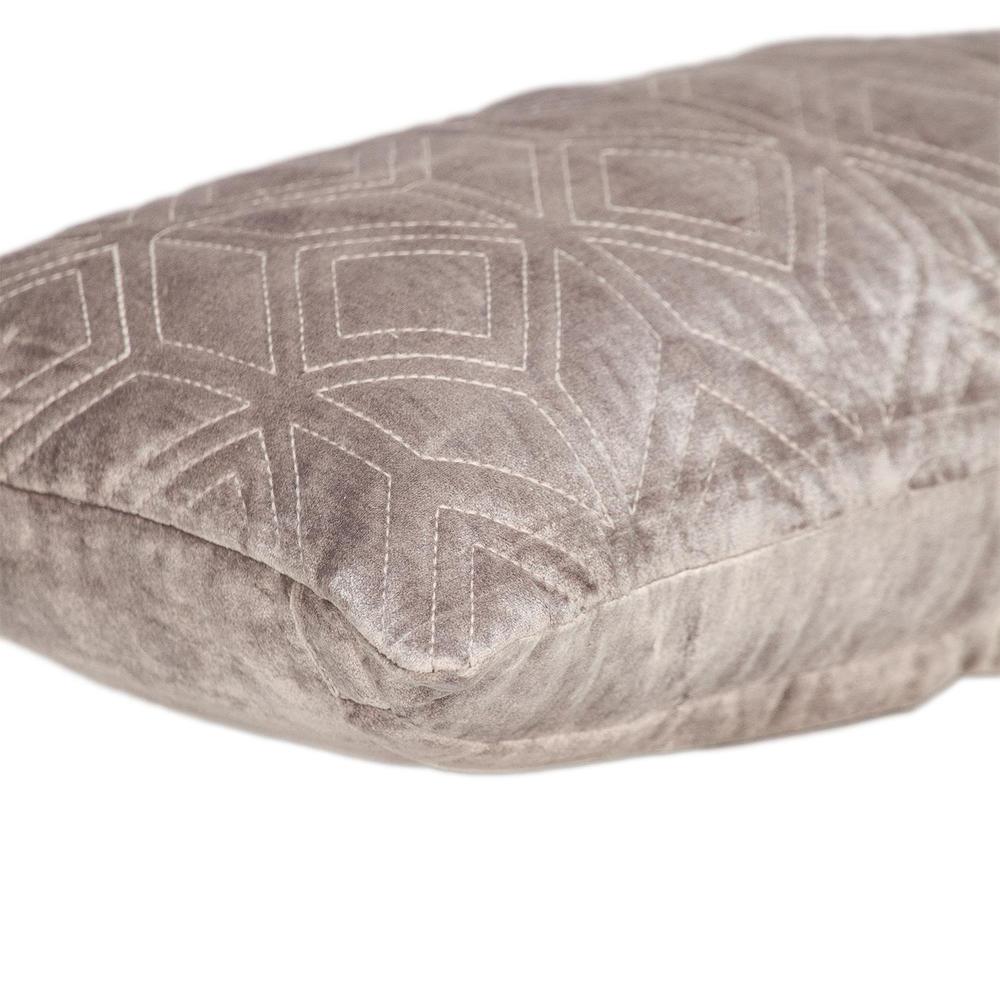 Parkland Collection Aleta Transitional Quilted Taupe Throw Pillow. Picture 4