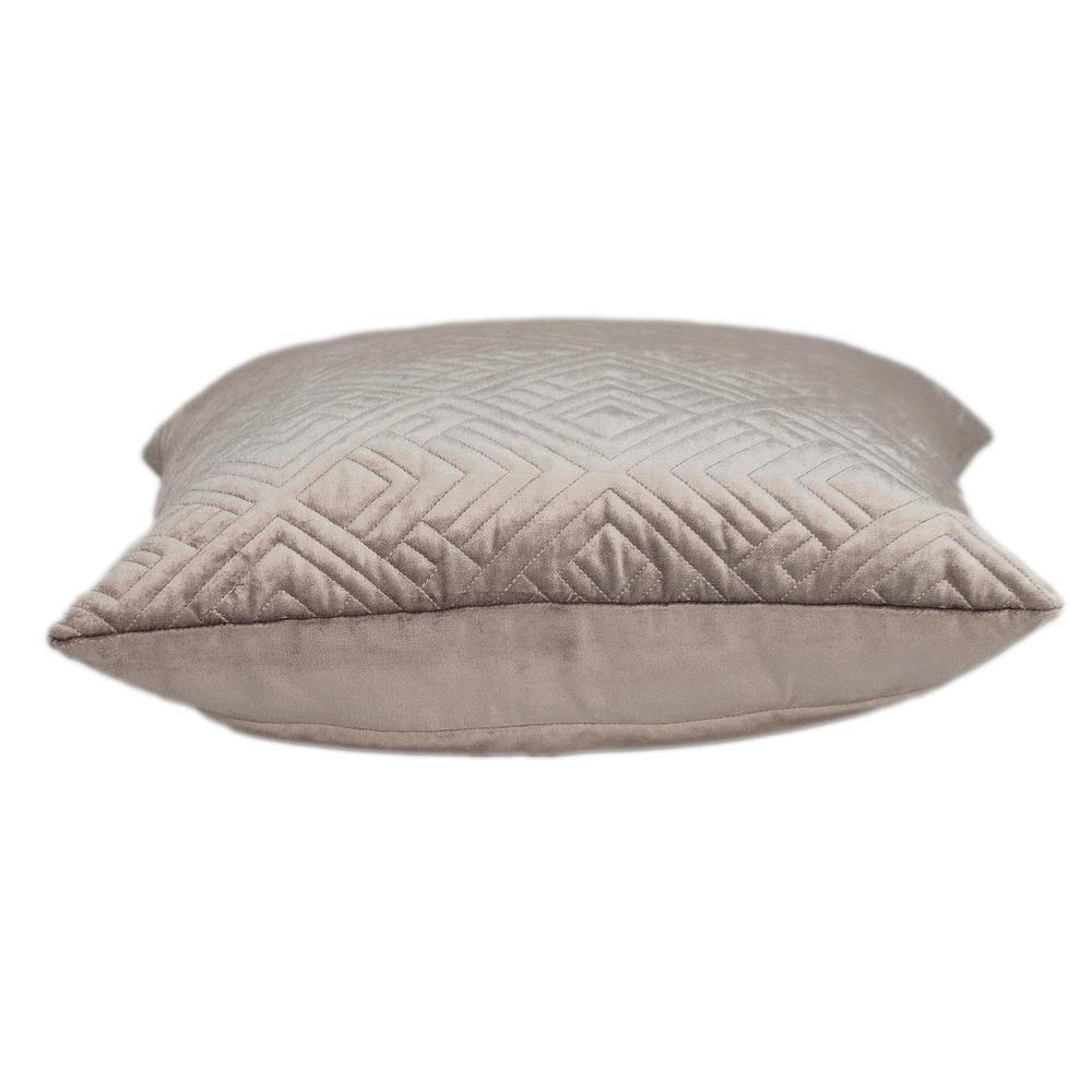 Parkland Collection Eris Transitional Quilted Taupe Throw Pillow. Picture 3