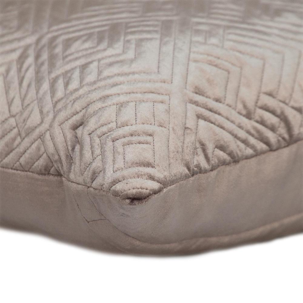 Parkland Collection Eris Transitional Quilted Taupe Throw Pillow. Picture 4